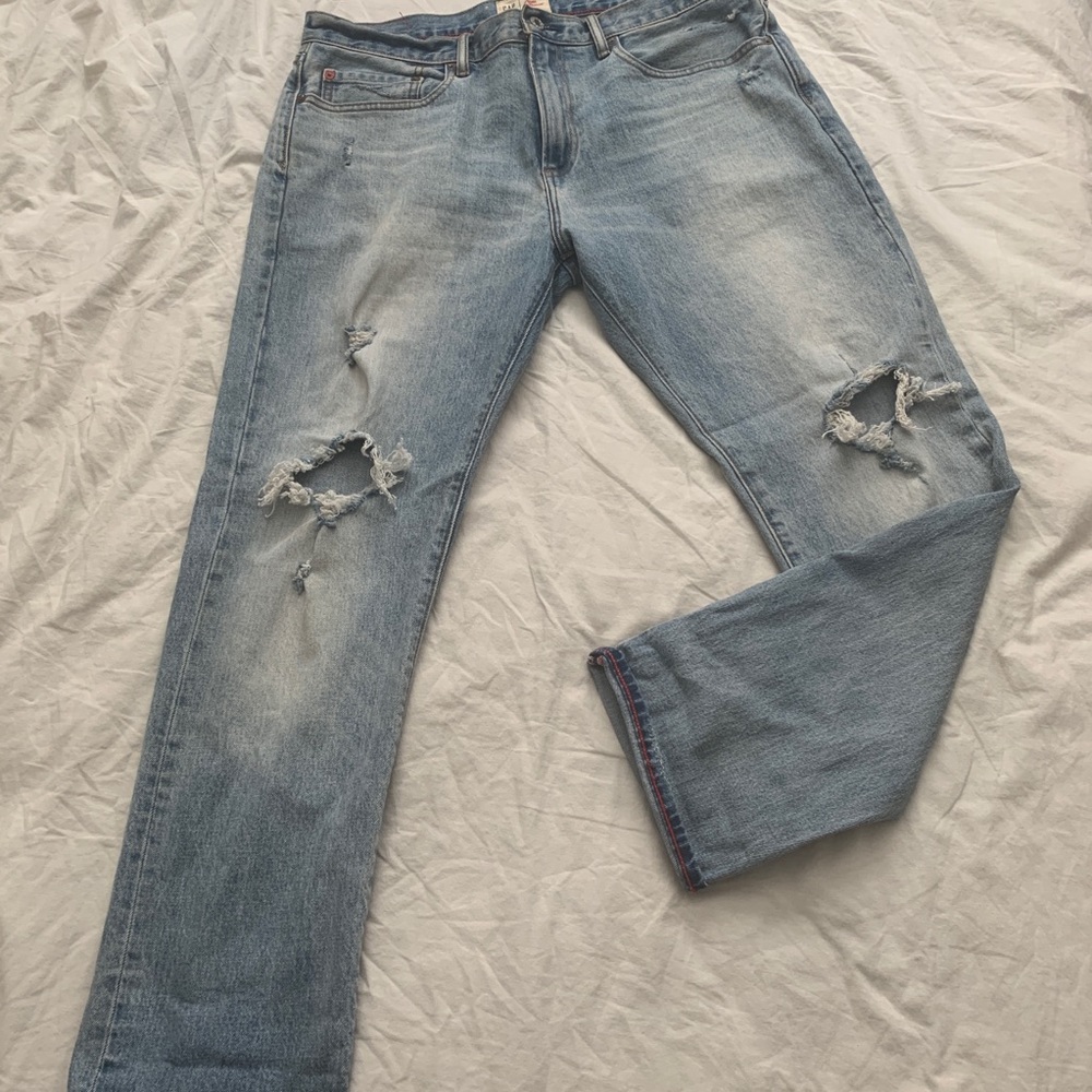Light Wash Ripped Denim Jeans Gap 34x30